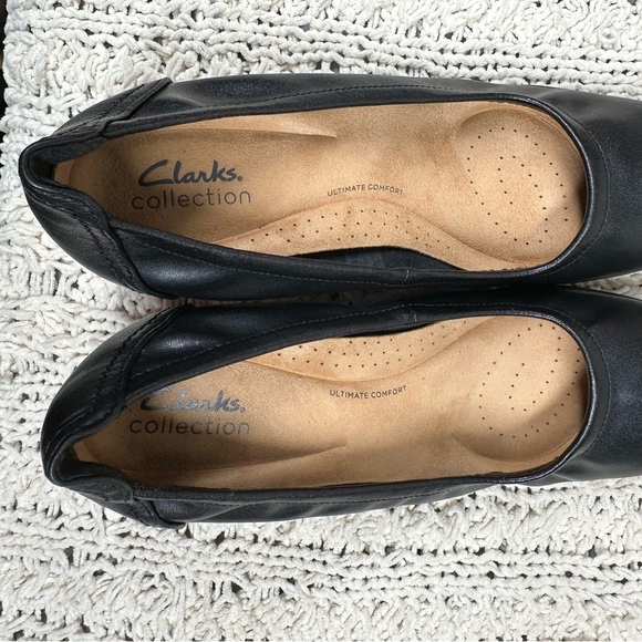Clarks Collection Neiley Pearl Leather Ultimate Comfort Pump Block Heel Black 10 - Picture 11 of 11